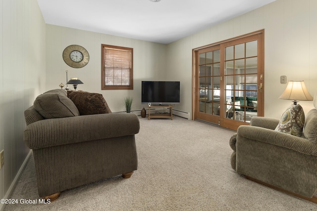 living room featuring carpet flooring