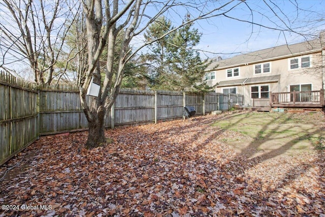 view of yard featuring a deck