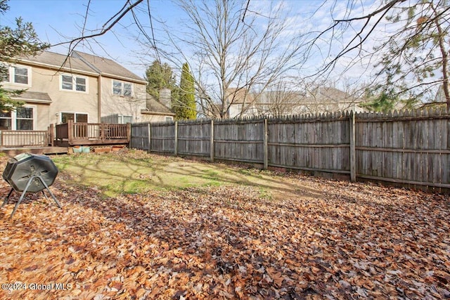 view of yard featuring a deck