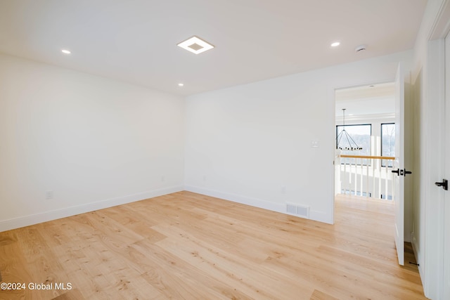 empty room featuring light wood-type flooring