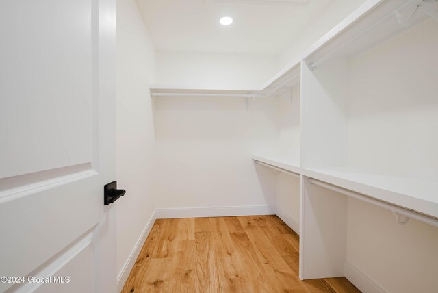 walk in closet featuring light wood-type flooring