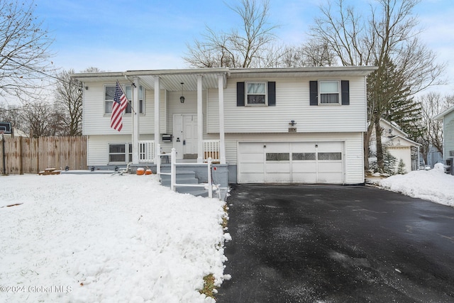 bi-level home with a garage