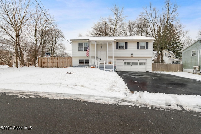 raised ranch with a garage