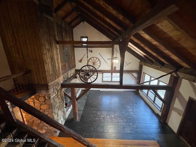 view of unfinished attic