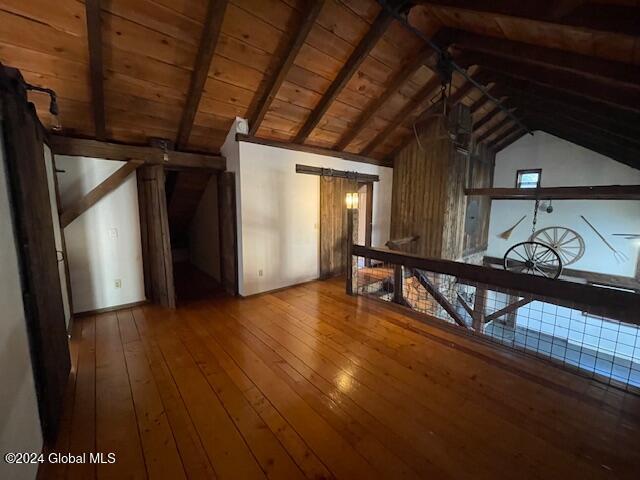 view of unfinished attic