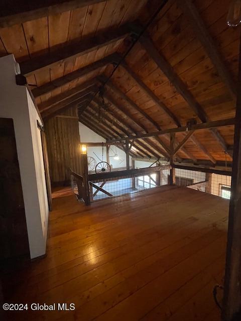 view of unfinished attic