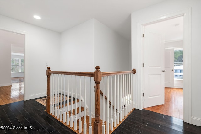 hallway featuring wood-type flooring