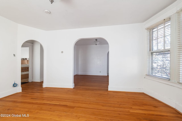 empty room featuring light hardwood / wood-style flooring and a healthy amount of sunlight