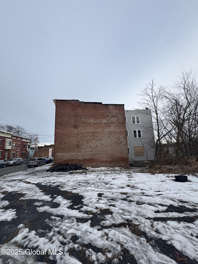 view of snowy exterior