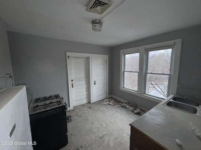 interior space featuring visible vents and a sink