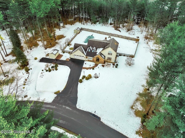 view of snowy aerial view