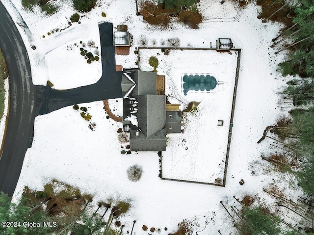 view of snowy aerial view