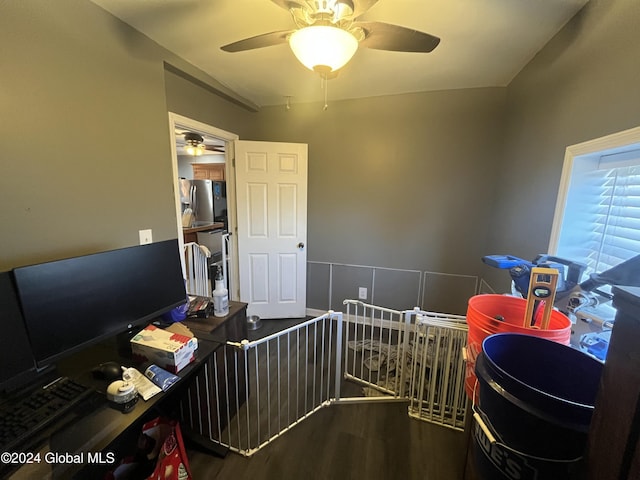 office with hardwood / wood-style floors