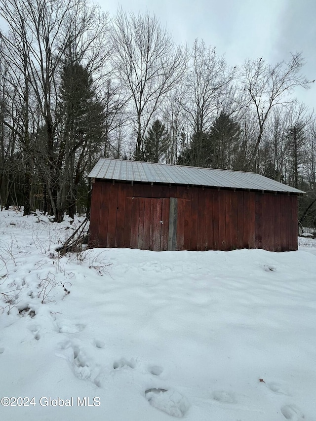 view of snow covered structure