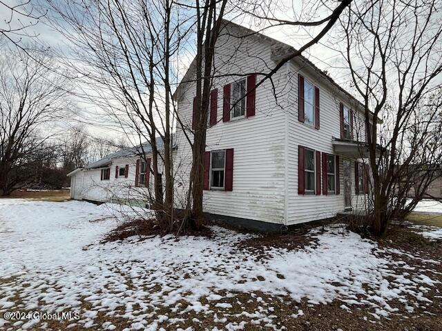 view of snowy exterior