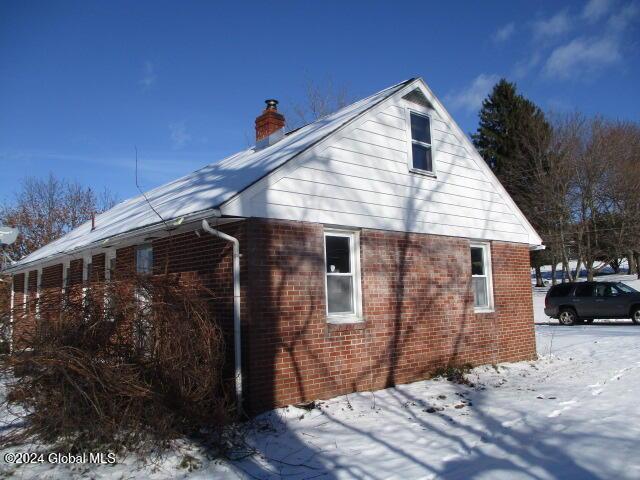 view of snow covered exterior