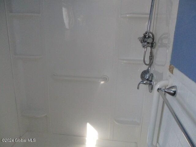 interior details featuring a shower