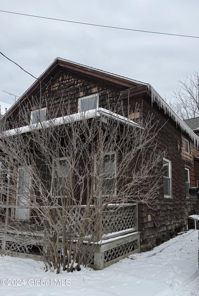 view of snowy exterior