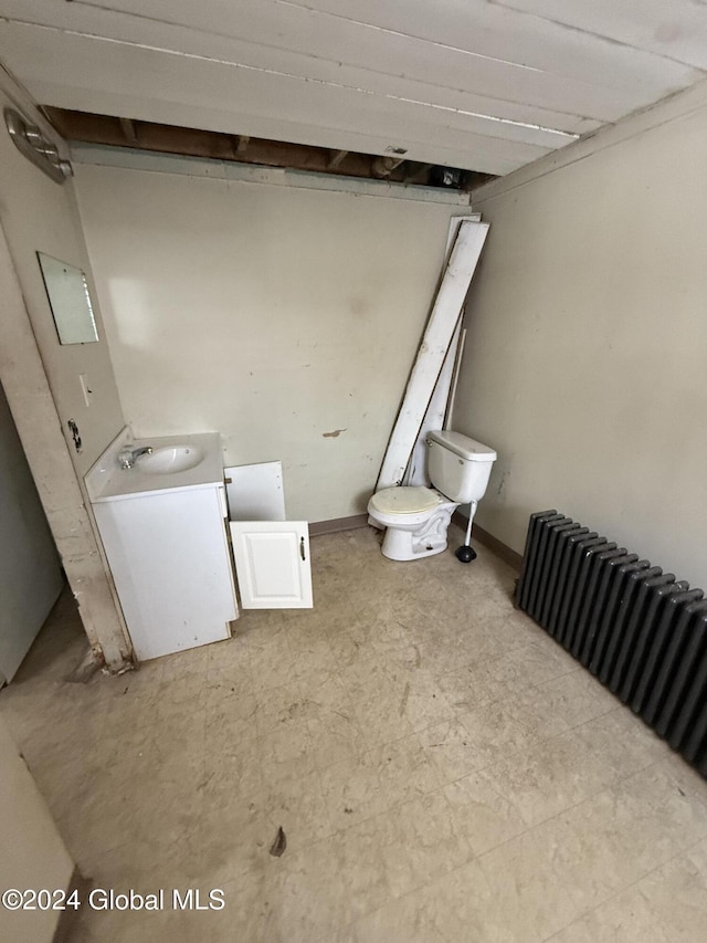 interior space featuring radiator and sink