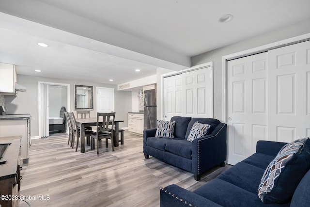 living room featuring light hardwood / wood-style floors