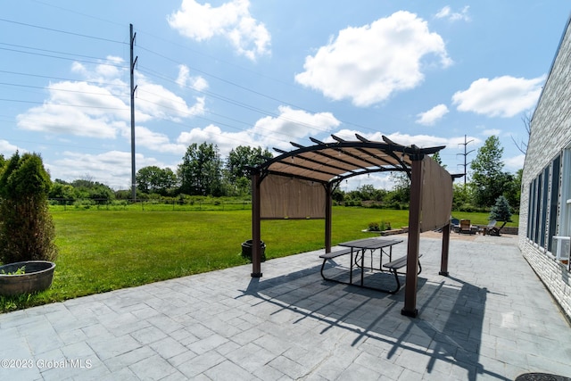 view of patio with a pergola