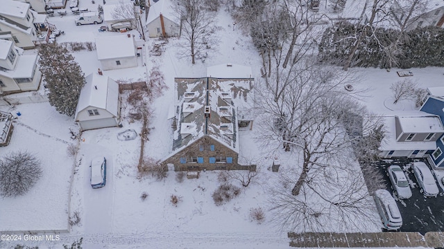 view of snowy aerial view