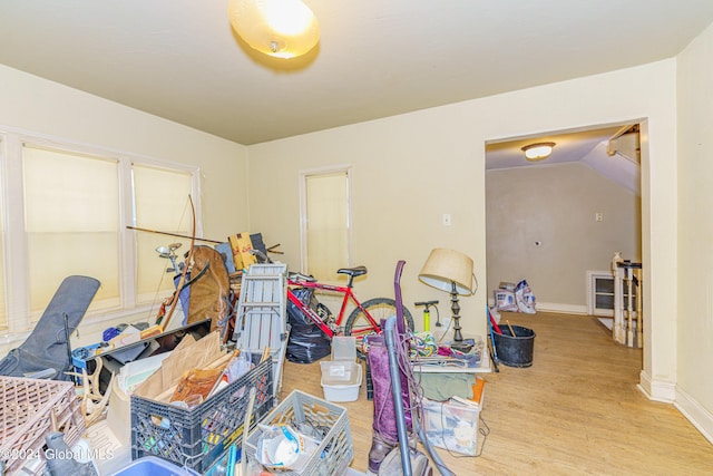 miscellaneous room featuring light wood-type flooring