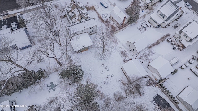 view of snowy aerial view