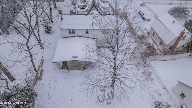 view of snowy aerial view