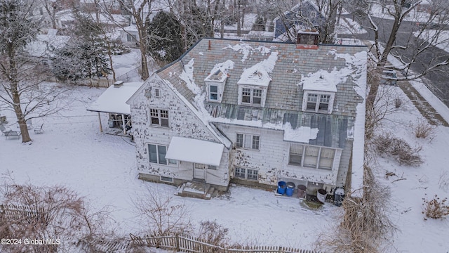 view of snowy aerial view