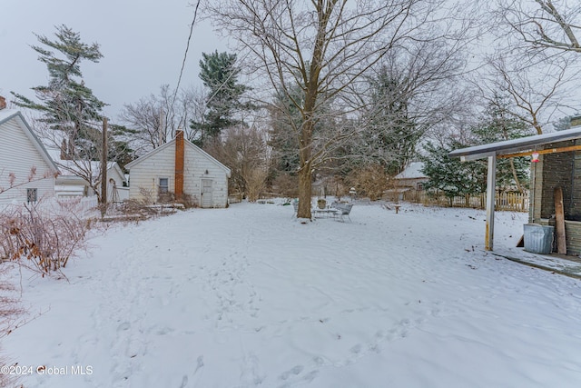 view of snowy yard