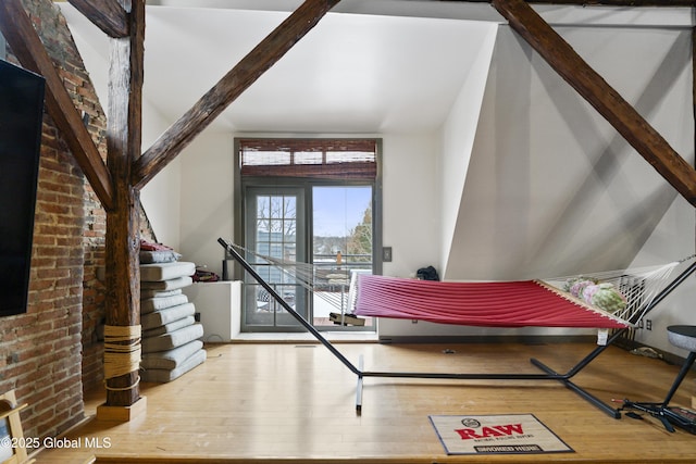 bedroom featuring wood-type flooring