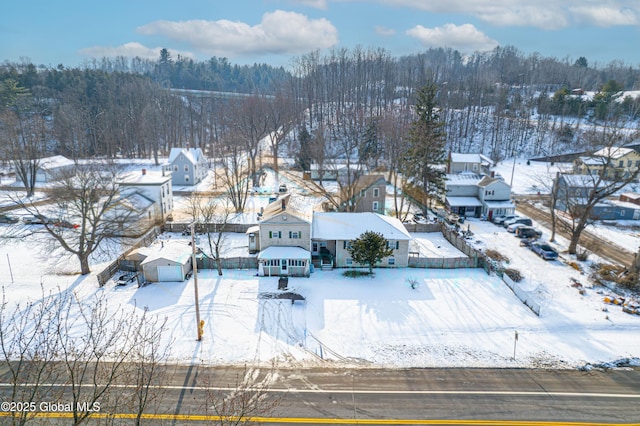 view of snowy aerial view