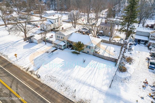 view of snowy aerial view