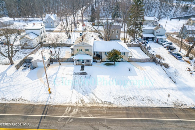 view of snowy aerial view