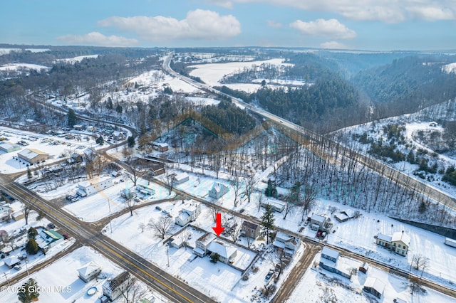 view of snowy aerial view