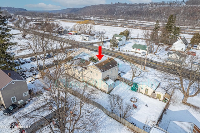 view of snowy aerial view