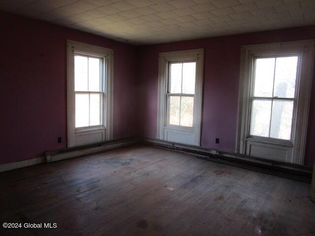 empty room with hardwood / wood-style floors