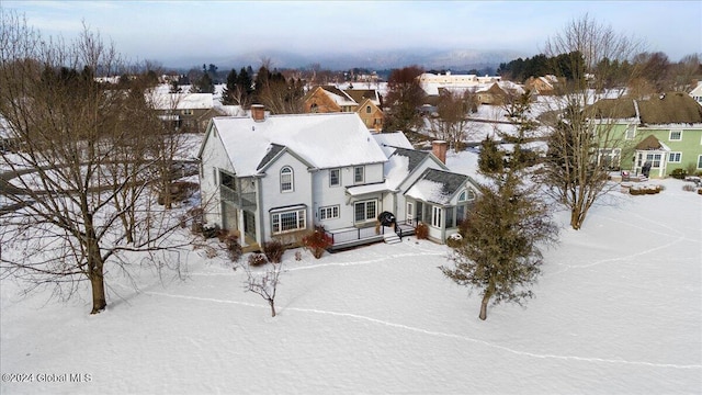 view of snowy aerial view