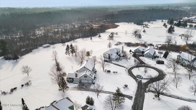 view of snowy aerial view