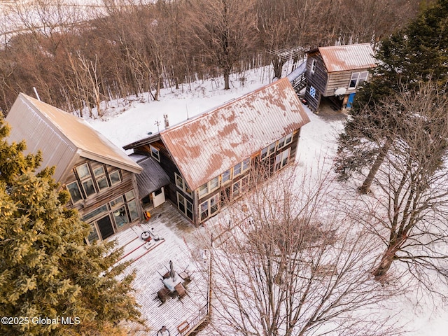 view of snowy aerial view