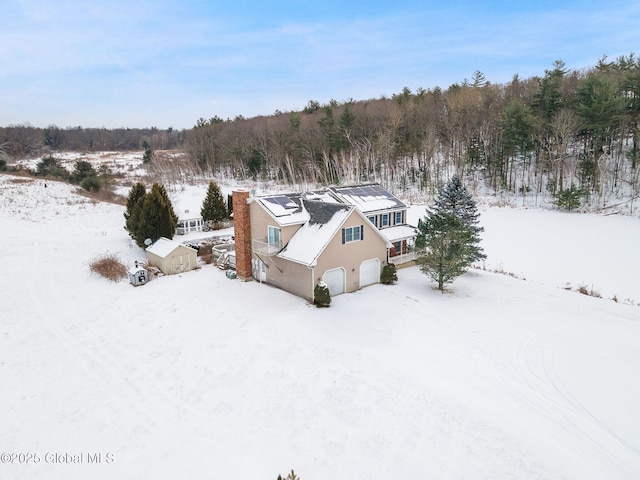 view of snowy aerial view