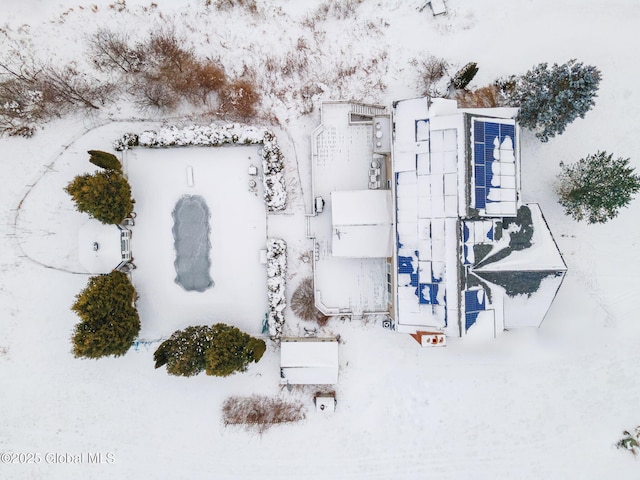 view of snowy aerial view