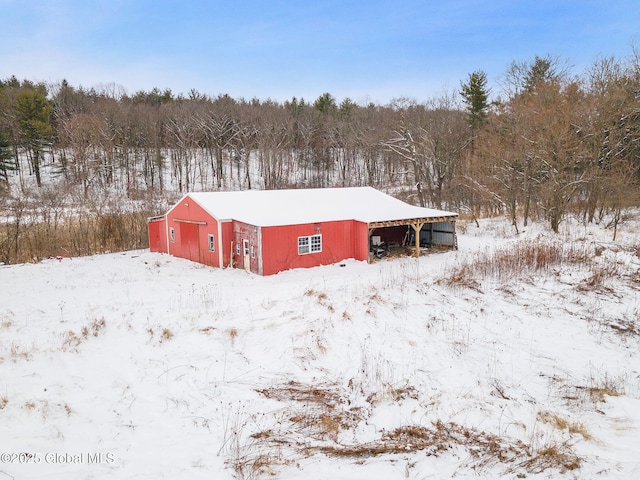 view of snow covered structure