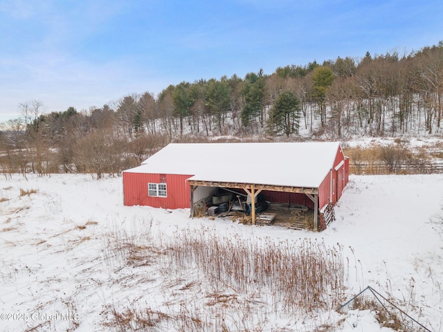 view of snow covered structure