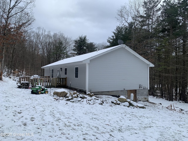 view of snowy exterior