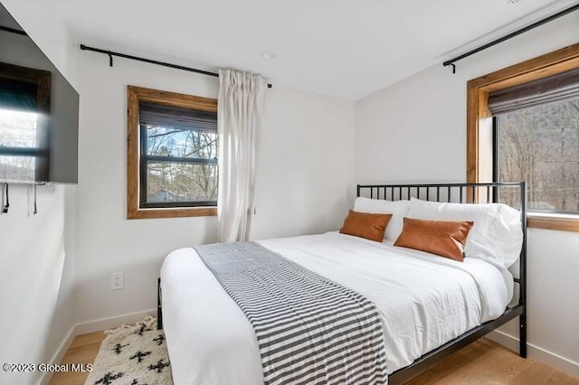 bedroom featuring light hardwood / wood-style flooring