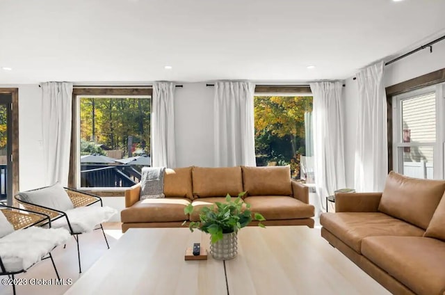 7913 Main St, Hunter, NY 12442 - living room with a wealth of natural light, hardwood / wood-style floors, and expansive windows