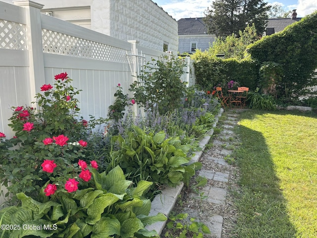 view of yard with fence