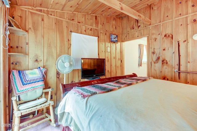 292 N Main St, Northville, NY 12134 - bedroom with wooden walls and wood ceiling
